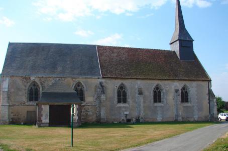 Side view of a church devorated swith a pointed pinnacle