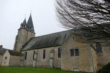 Church and tower in a park