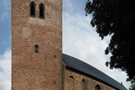 Foreground of church bell tower