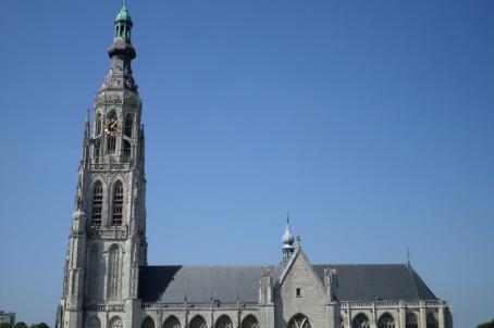 Large church with bell tower and spire