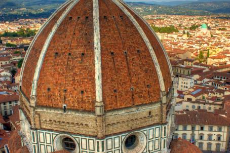 View of Florence and the dome of its cathedral