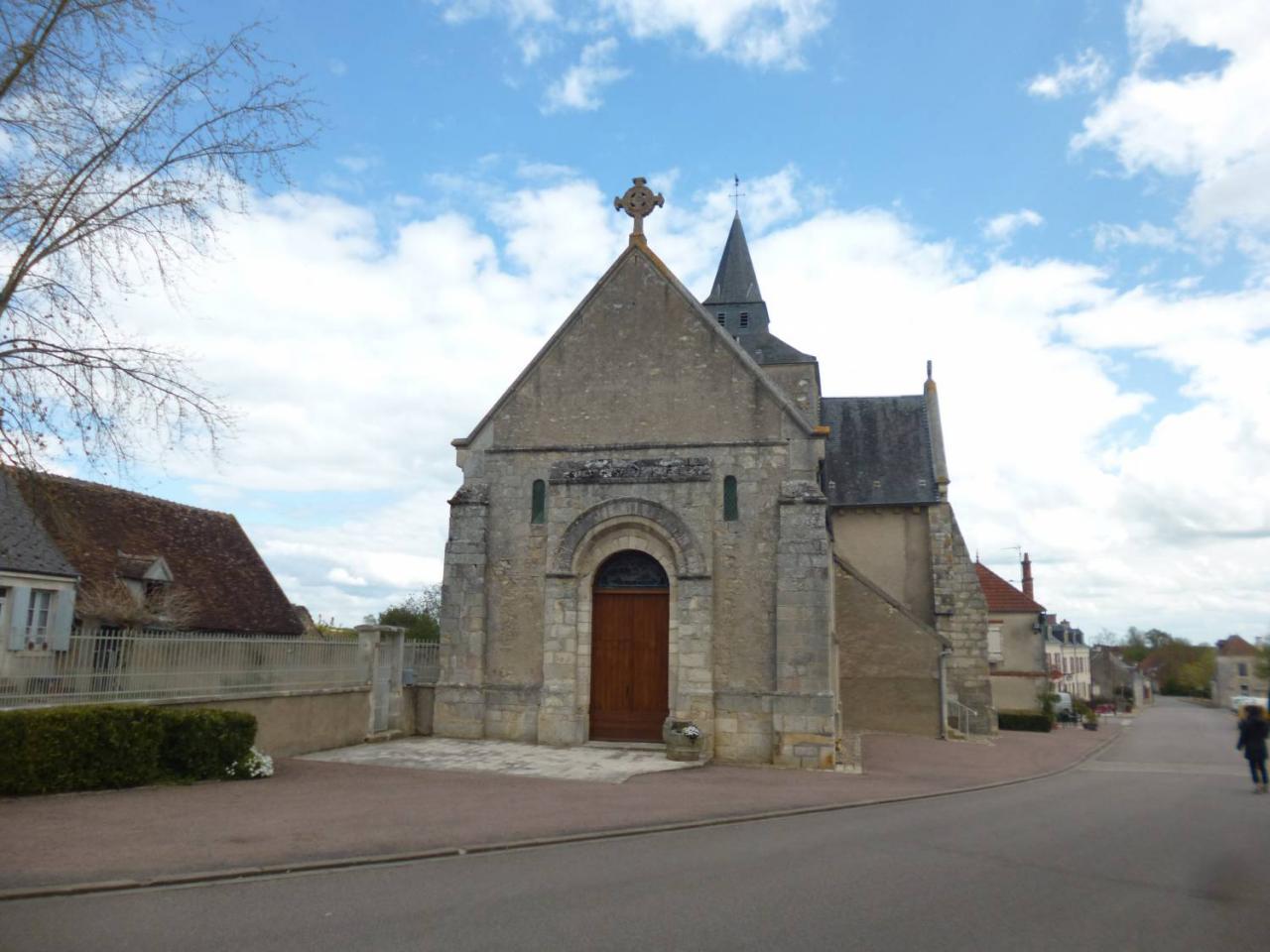 Front facade of  a church in a small village