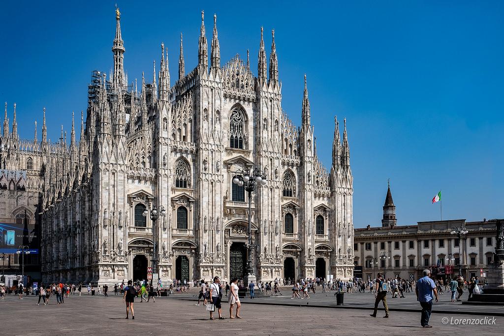 View of the Milan Cathedral and the cathedral square