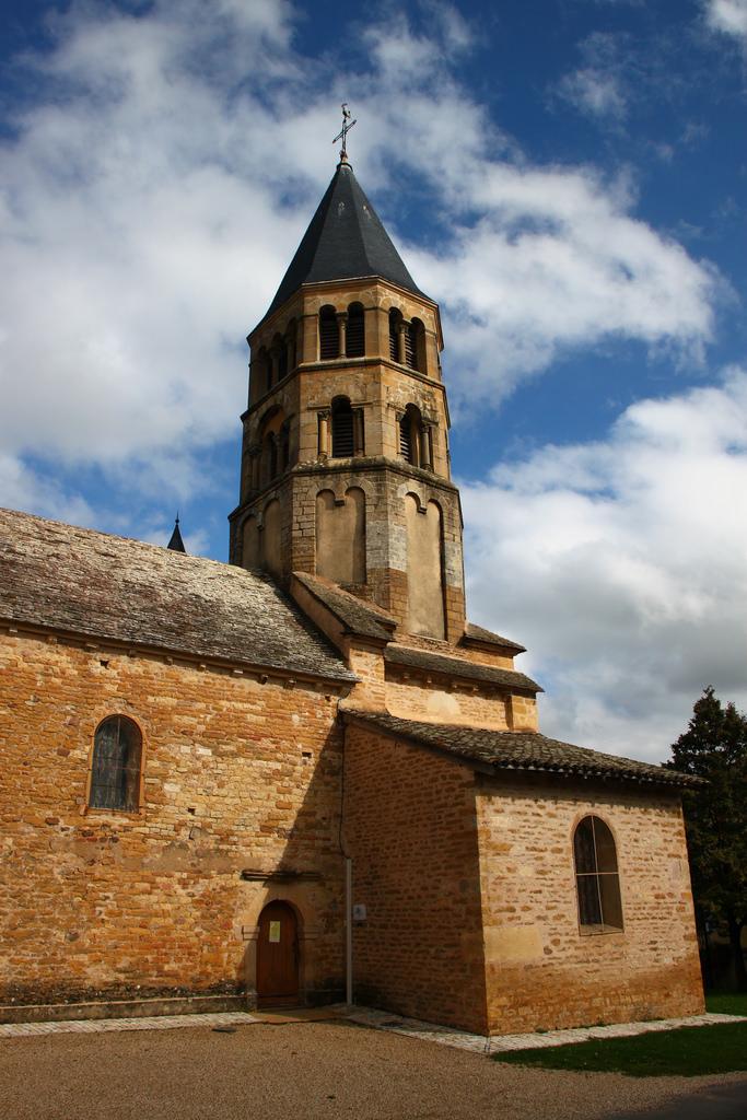 Foreground of a church bell tower