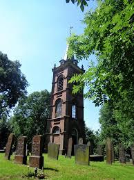 Bell tower in a graveyard 
