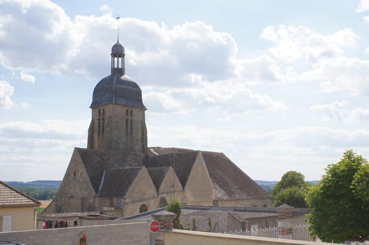 A church with a round tower